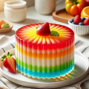 طرز تهیه ژله چند رنگ با استفاده از پودر ژله آمادهI